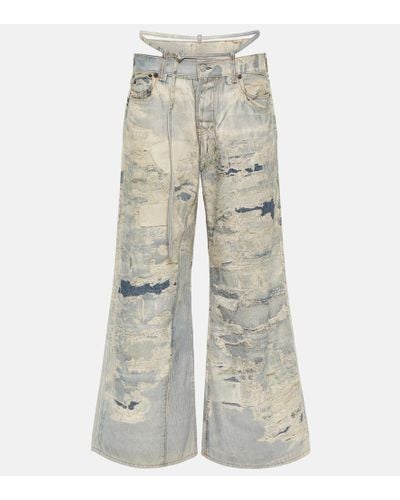 Acne Studios Jeans anchos Repair de tiro medio - Neutro
