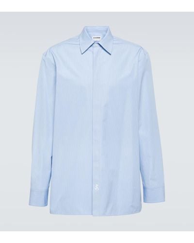 Jil Sander Camisa de algodon a rayas - Azul