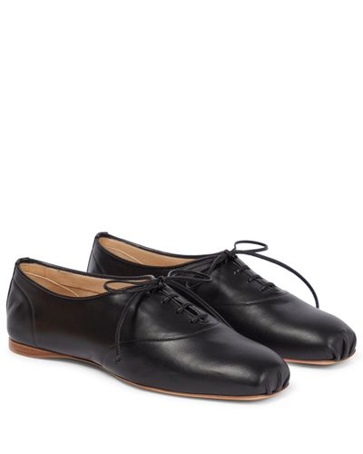Gabriela Hearst Maya Leather Oxford Shoes - Black