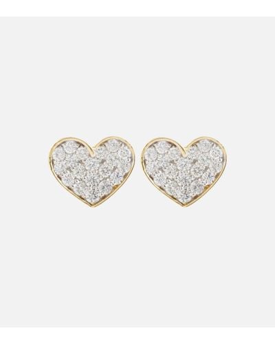 STONE AND STRAND You're Making Me Blush 10kt Gold Earrings With Diamonds - White
