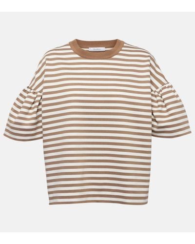 Max Mara Peirak Striped Jersey T-shirt - Natural