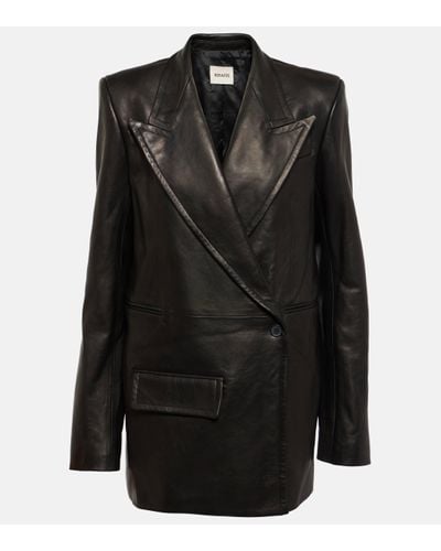 Khaite Jacobson Leather Blazer - Black