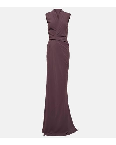 Rick Owens V-neck Wrap Sleeveless Gown - Purple