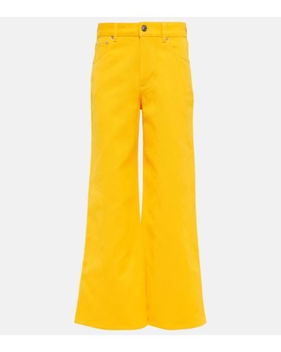 Loro Piana Cropped Wide-leg Trousers - Yellow