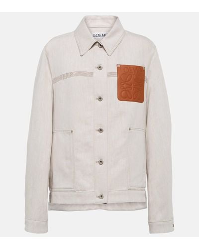 Loewe Workwear Jacket In Ecru - Natural