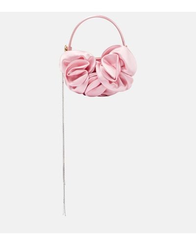 Magda Butrym Vesna Micro Floral-applique Satin Tote Bag - Pink