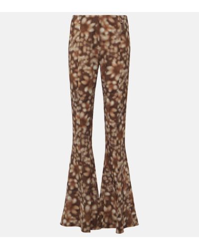 Acne Studios Pippen Floral Flared Pants - Brown