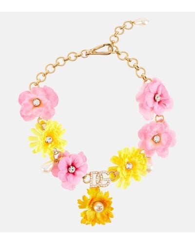 Dolce & Gabbana Portofino Embellished Necklace - Pink