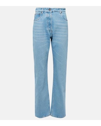Prada Jeans rectos de tiro alto - Azul