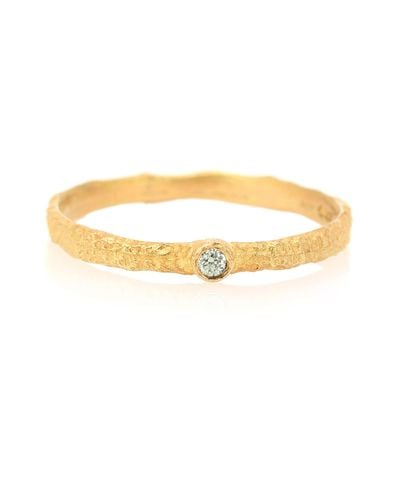 Elhanati Roxy Love 18kt Gold Ring With Green Diamond - Metallic