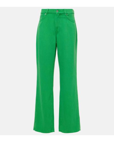 7 For All Mankind Jean droit Tess a taille haute - Vert