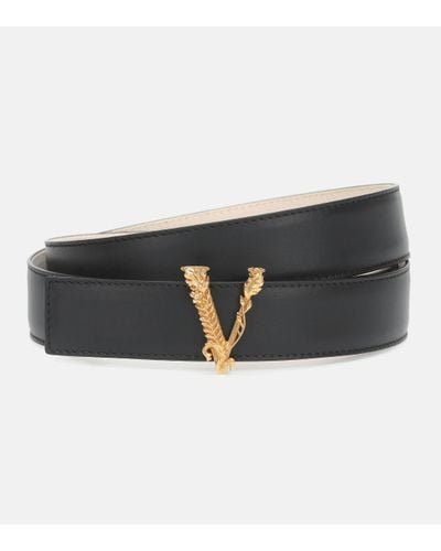 Versace Virtus Leather Belt - Black