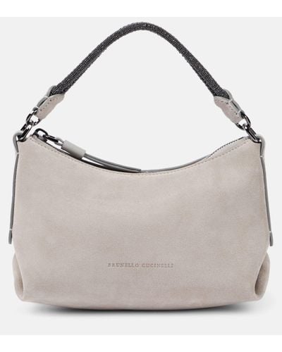 Brunello Cucinelli Small Leather Shoulder Bag - White