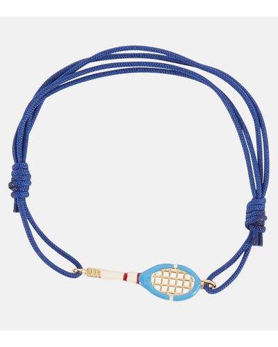 Aliita Tennis 9kt Gold Cord Bracelet With Enamel - Blue