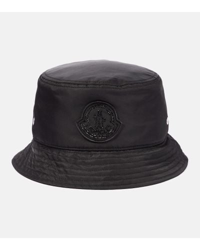 Moncler Sombrero de pescador con logo - Negro