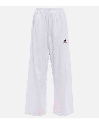 Balenciaga X Adidas Jogginghose Baggy aus Fleece - Weiß