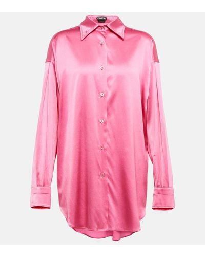 Tom Ford Hemd aus Seidensatin - Pink