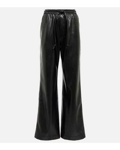 Nanushka Calie Straight Faux Leather Pants - Black