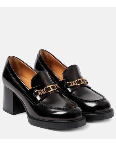 Tod's Leather Loafer Court Shoes - Black