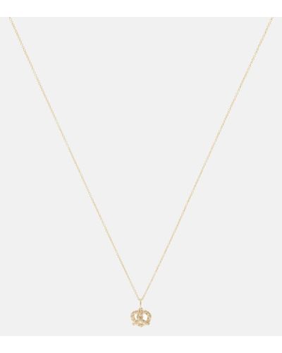 Sydney Evan Halskette Pretzel aus 14kt Gelbgold mit Diamanten - Weiß