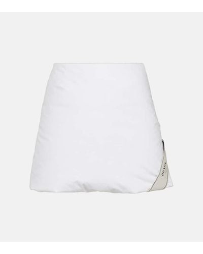 Prada Minifalda de algodon acolchada - Blanco