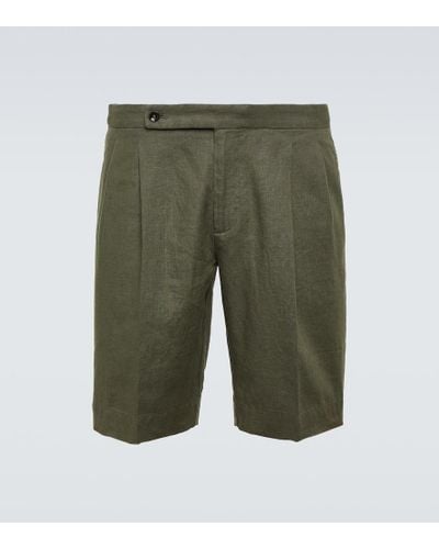 Incotex Shorts de lino - Verde