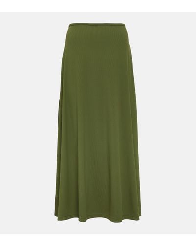 Johanna Ortiz Jersey Midi Skirt - Green