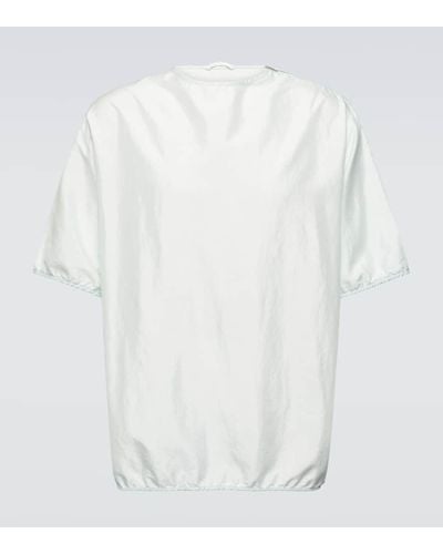 Jil Sander Camiseta en lona de seda y nylon - Blanco