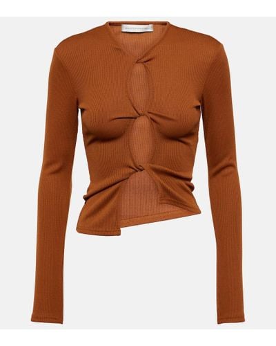 Christopher Esber Open Twist Ribbed-knit Top - Brown