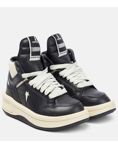 Rick Owens X Converse Drkshdw Turbowpn Leather Trainers - Black