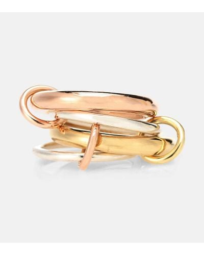 Spinelli Kilcollin Cici Rose 18kt Gold And Sterling Silver Linked Rings - Metallic