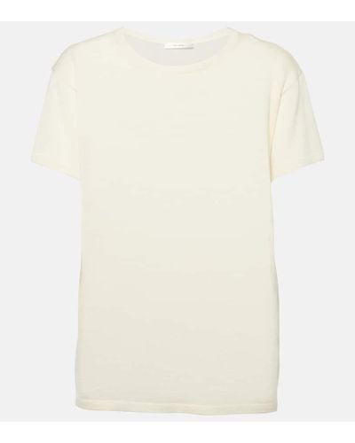 The Row Camiseta Foz de punto de cachemir - Blanco