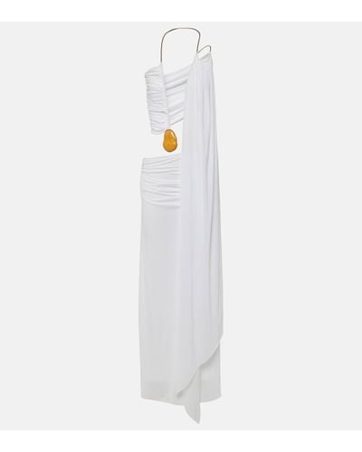 Christopher Esber Robe longue en jersey a ornements - Blanc