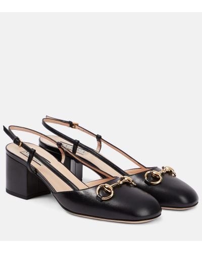 Gucci Pumps slingback Horsebit in pelle - Nero