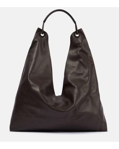 The Row Bindle 3 Leather Shoulder Bag - Black