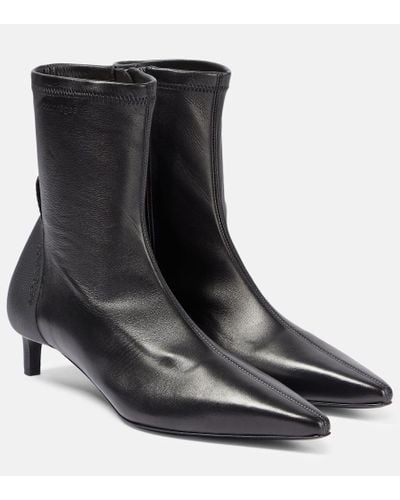 Courreges Scuba Leather Ankle Boots - Black