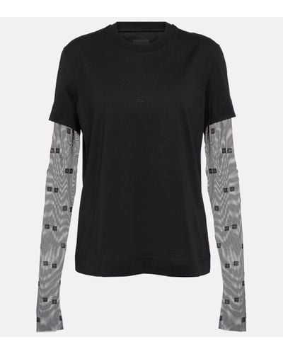 Givenchy T-shirt 4G en coton a tulle - Noir