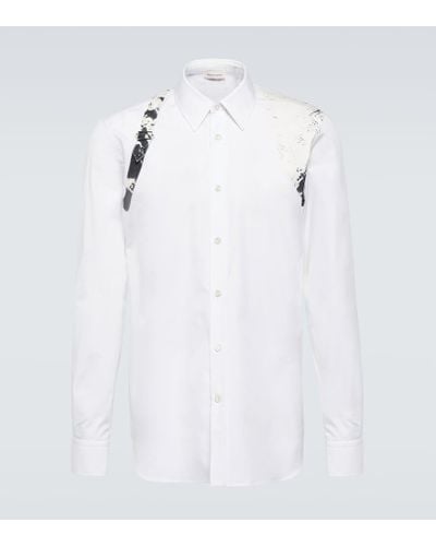 Alexander McQueen Camisa Fold Harness de popelin de algodon - Blanco
