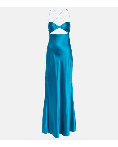 The Sei Silk Satin Gown - Blue