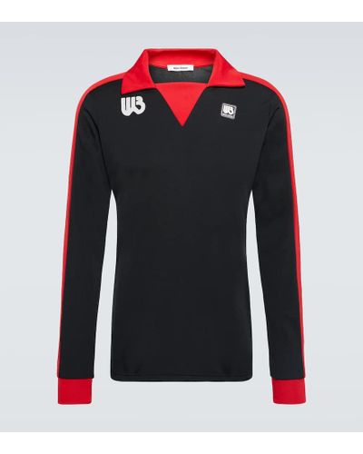 Wales Bonner Top de jersey con paneles - Negro