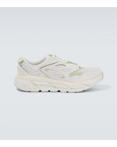Hoka One One Clifton L Suede Sneakers - White