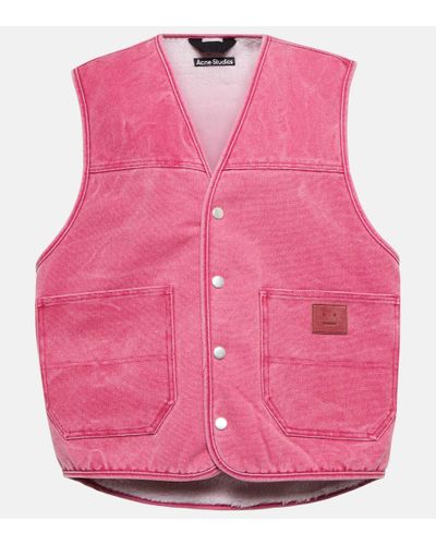Acne Studios Cotton Canvas Vest - Pink