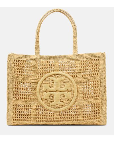 Tory Burch Tote Ella Large aus Raffiabast - Mettallic