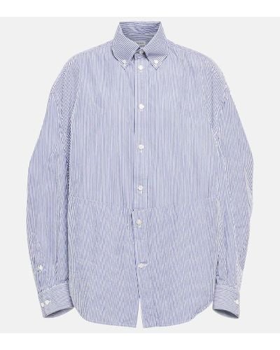 Balenciaga Pinstriped Cotton And Silk Shirt - Blue