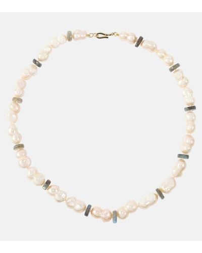 Ileana Makri Halskette aus Perlen und Labradoriten - Natur
