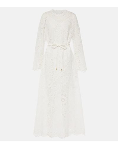Zimmermann Ottie Embroidered Cotton Maxi Dress - White