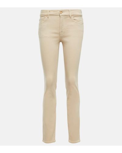 7 For All Mankind Roxanne Mid-rise Slim Jeans - Natural