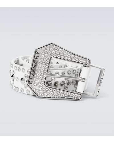 Givenchy Cinturon de piel con tachuelas y cristales - Metálico