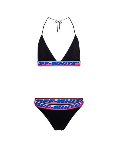 Off-White c/o Virgil Abloh Bikini triangle à logo - Bleu