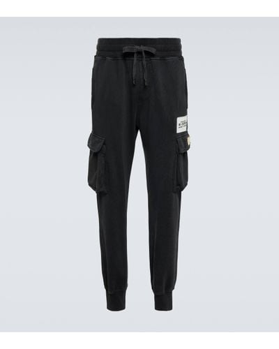 Dolce & Gabbana Logo Tapered Cargo Trousers - Black